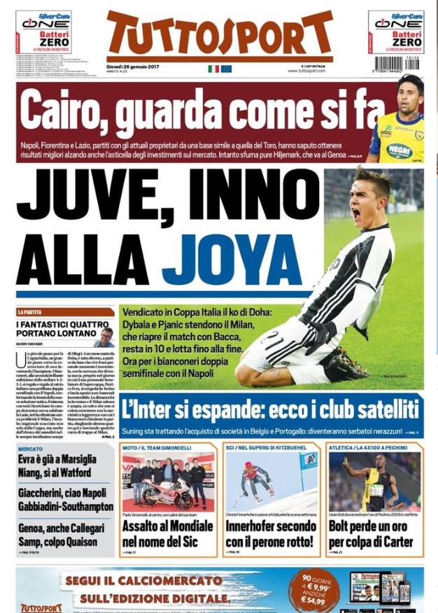TuttoSport 26 Gennaio 2017