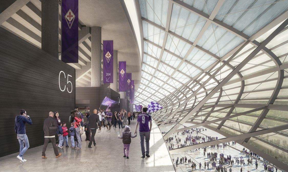 Alla scoperta della nuova cittadella della Fiorentina. Tra stadio moderno, piazze e spazi verdi…