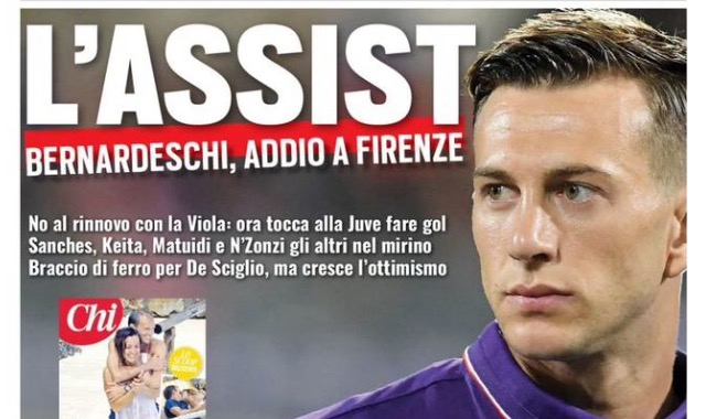 TuttoSport titola in prima pagina: “L’assist, Bernardeschi addio a Firenze”