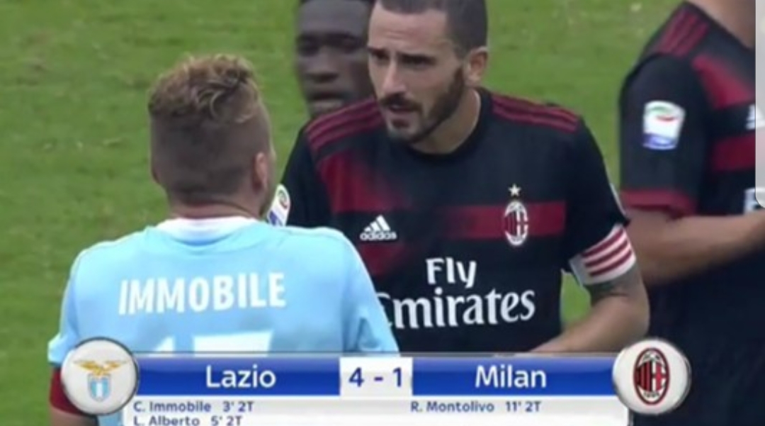Bonucci contro Immobile per un pallonetto a fine partita: “È una mancanza di rispetto, non si fa”