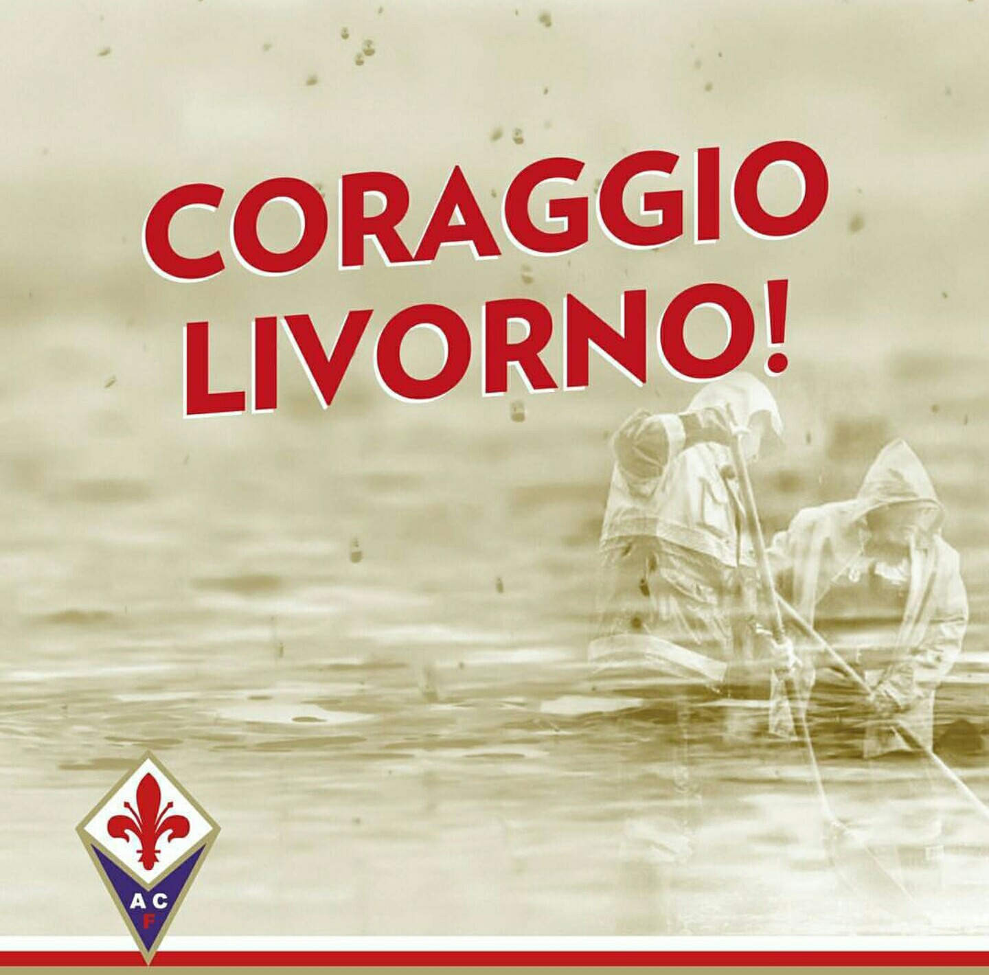 ACF, sui social al grido di “Coraggio Livorno!” in seguito all’alluvione che ha devastato la città