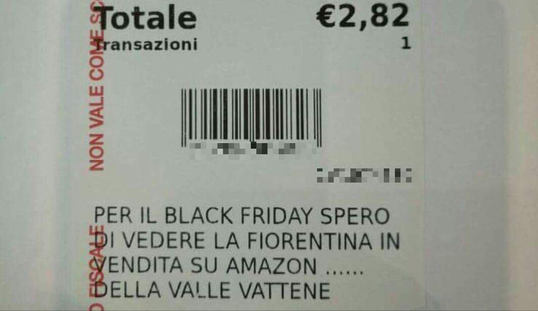 Black Friday, scontrino contro i Della Valle: “Spero di vedere la Fiorentina in vendita su Amazon”