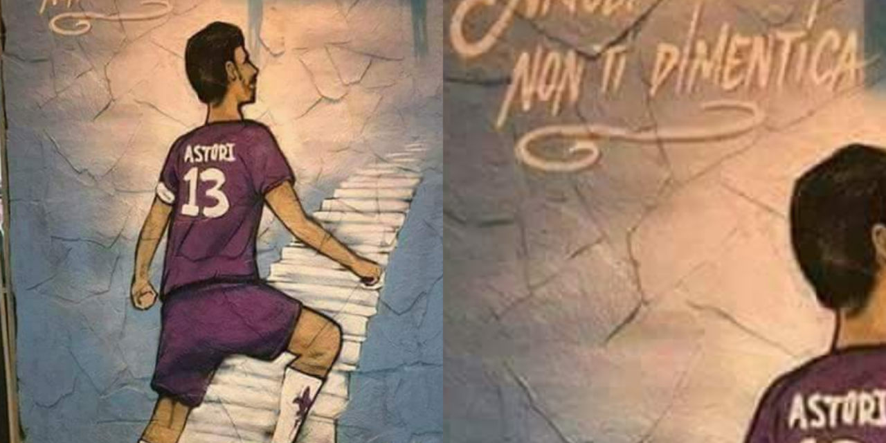 FOTO, L’omaggio di Napoli per Astori, murales tra le via della città