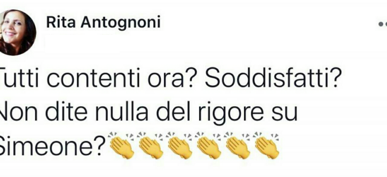 Lady Antognoni: “Non parla nessuno del rigore sul Cholito? Tutti felici ora?”