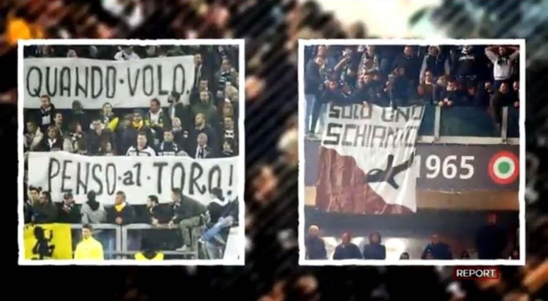 VIDEO, Report altra prova contro la Juventus. Hanno fatto entrare striscioni contro Superga