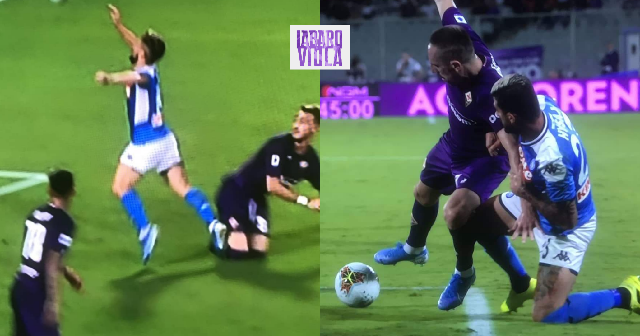 Moviola Gazzetta, Fiorentina derubata. Mertens simula e prende rigore. C’era fallo su Ribery