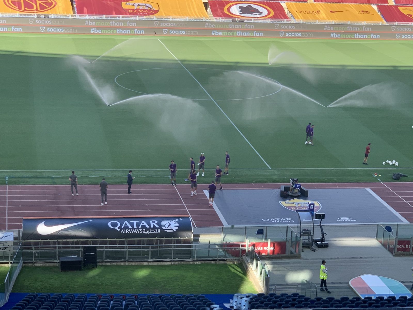 Fiorentina arrivata all’Olimpico per la sfida contro la Roma. Presenti anche Barone e Commisso Jr