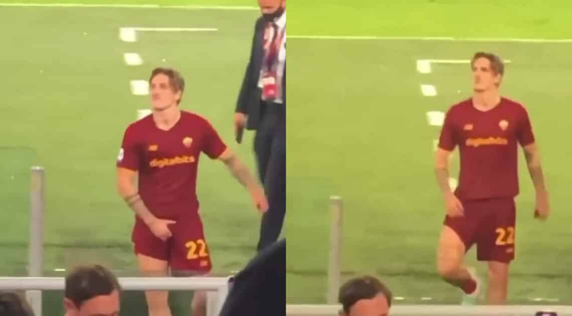 (FOTO) Zaniolo ci ricasca, gesto molto volgare ai tifosi della Lazio che lo insultano. Rischio squalifica