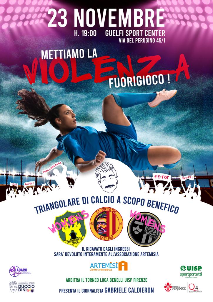“Mettiamo la violenza fuorigioco!”, il 23 novembre alle 19.00 evento benefico contro la violenza sulle donne