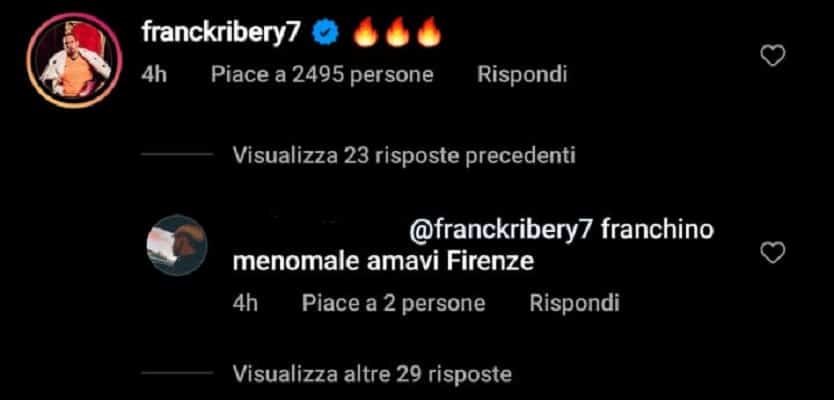Ribery gioisce per l’arrivo di Vlahovic alla Juve. I tifosi viola non ci stanno: “Menomale amavi Firenze”