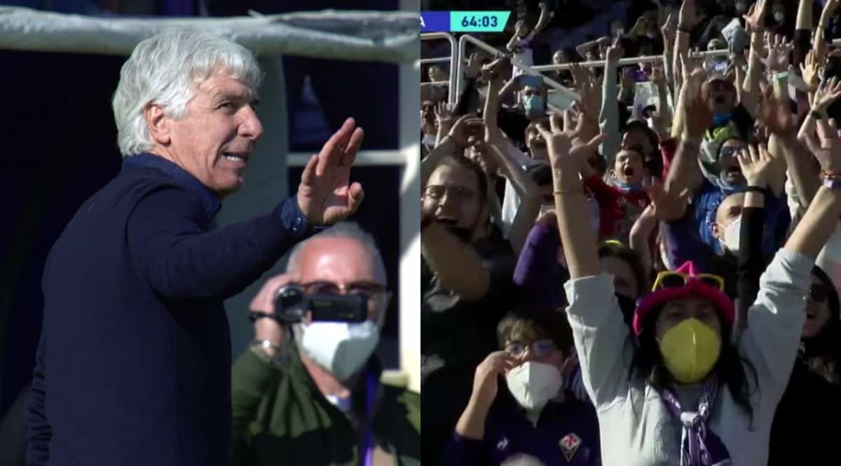 Gasperini espulso, i tifosi della Fiorentina in tripudio fanno “Ohh” aspettando l’uscita dal campo