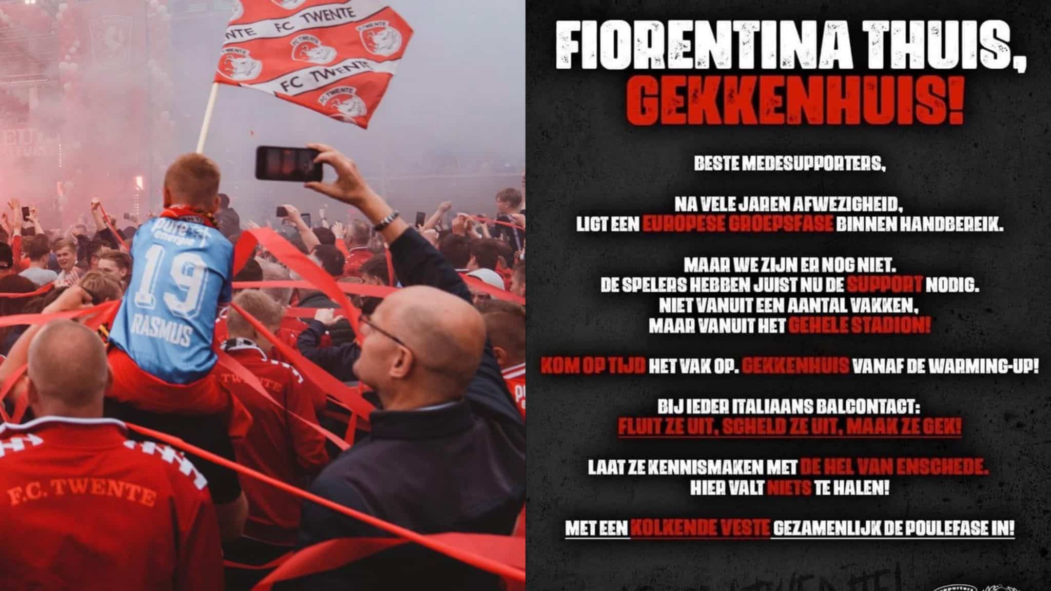 Tifosi Twente: “Mandiamo la Fiorentina al manicomio! L’Inferno è pronto, andiamo ai gironi”