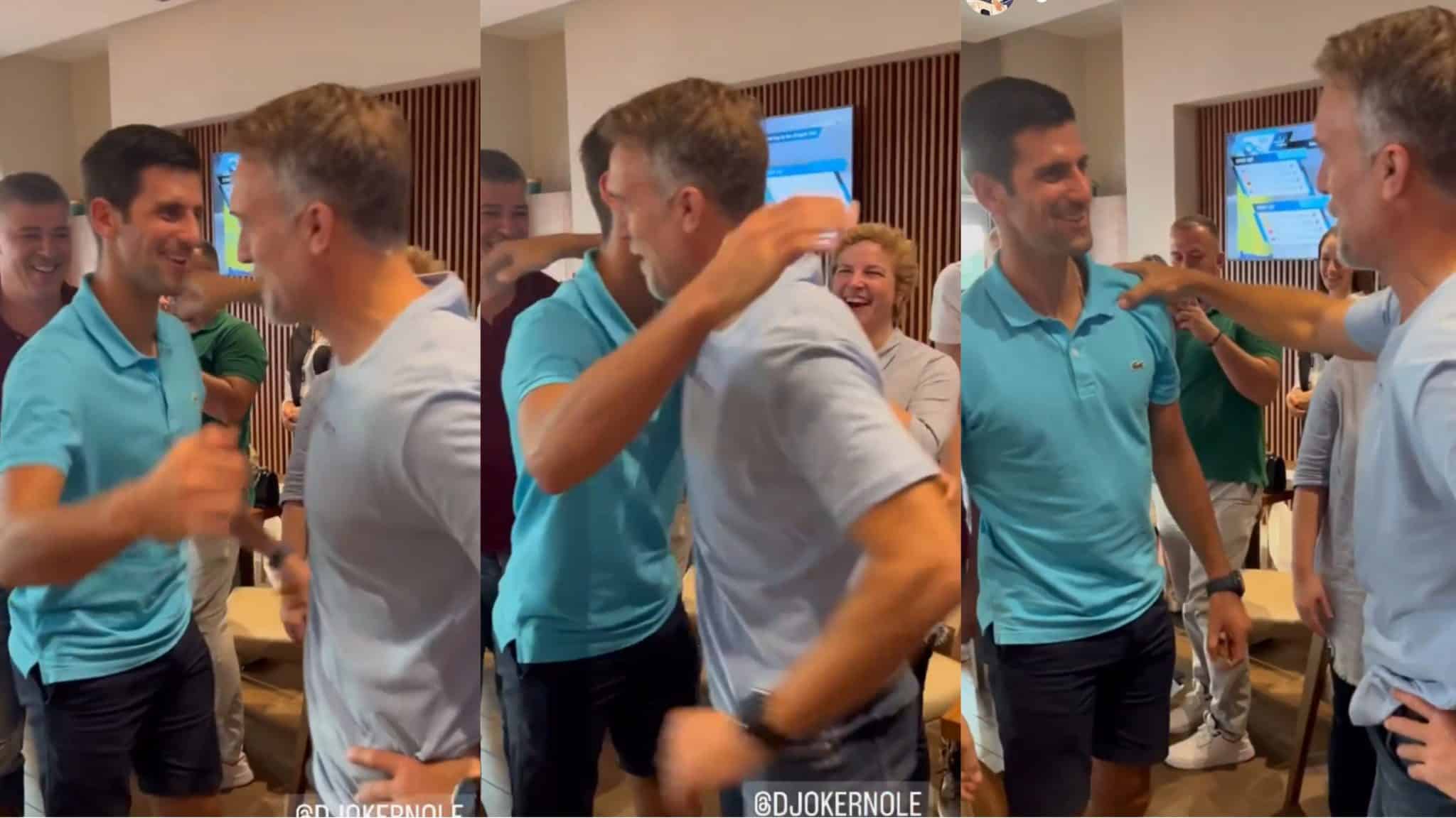 Djokovic si emoziona per l’incontro con Batistuta, abbraccio e sorrisi per il campione della Fiorentina
