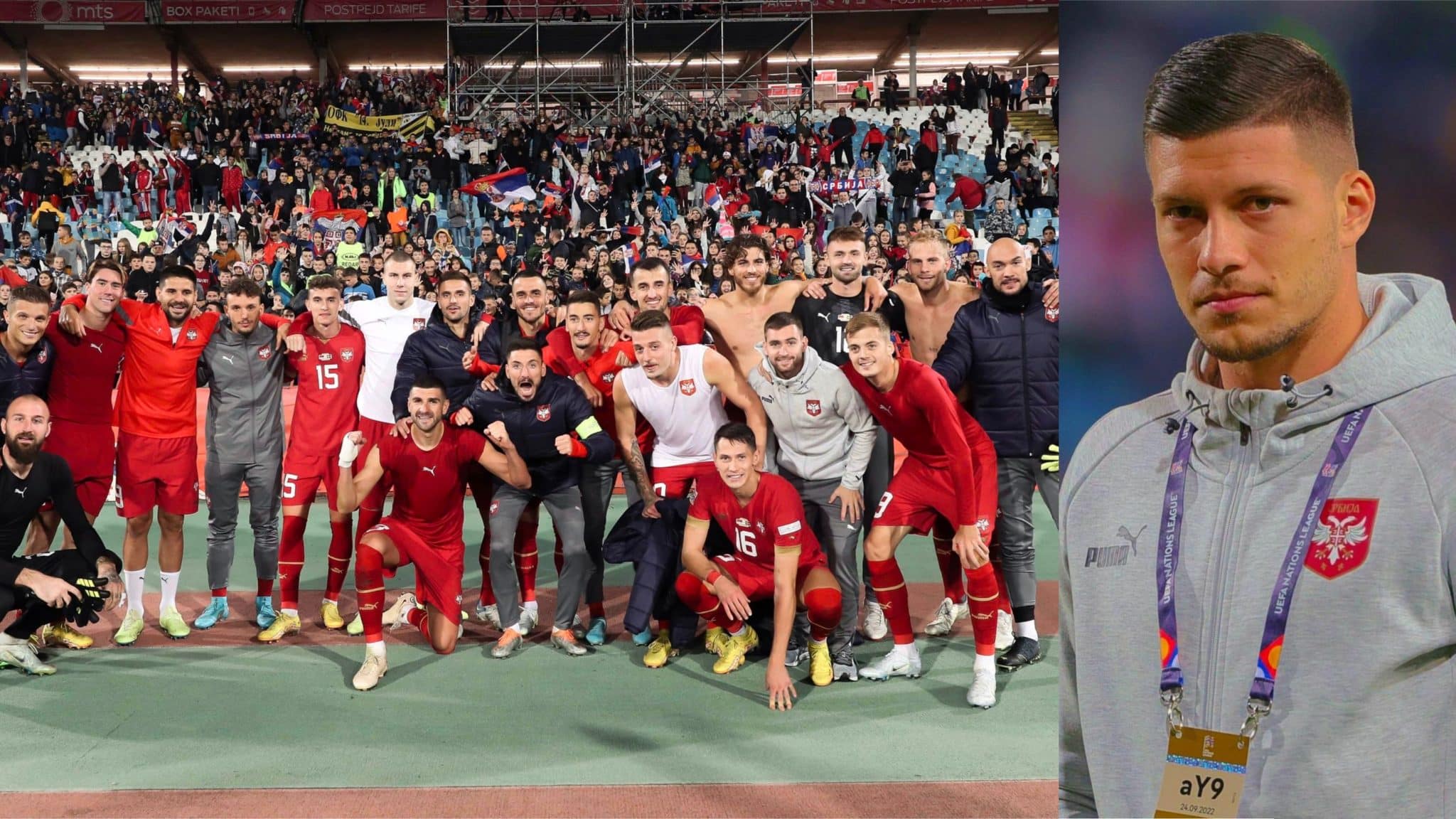 La Serbia vince e la nazionale festeggia con i propri tifosi ma Jovic non prende parte alla festa