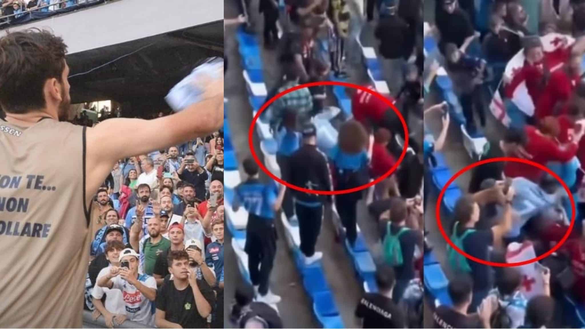 Brutto gesto sugli spalti dello stadio di Napoli. Rubata la maglia di Kvaratskhelia ad un turista georgiano