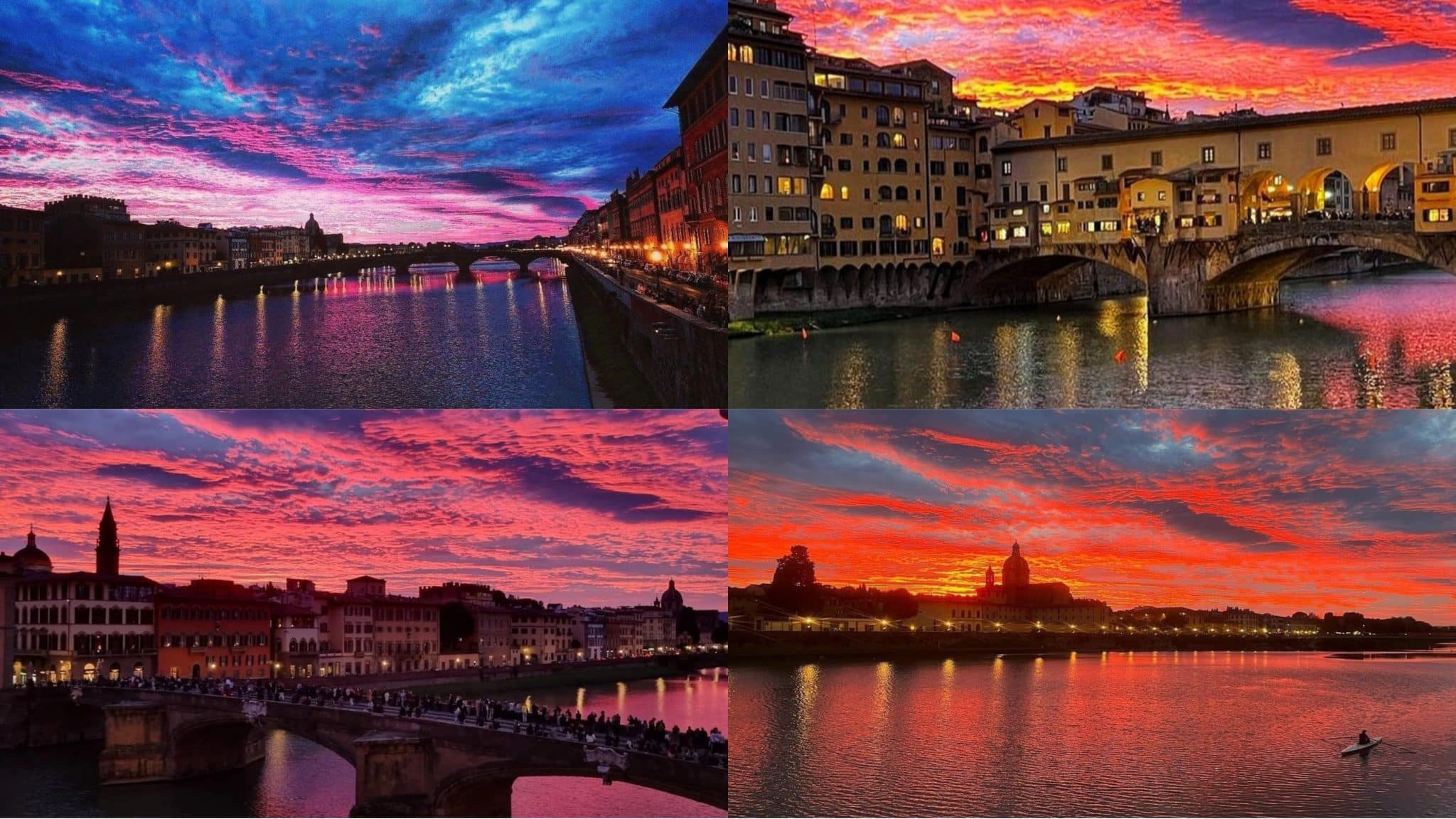 Il tramonto a Firenze è uno spettacolo, le foto sono un trionfo di bellezza, colori meravigliosi