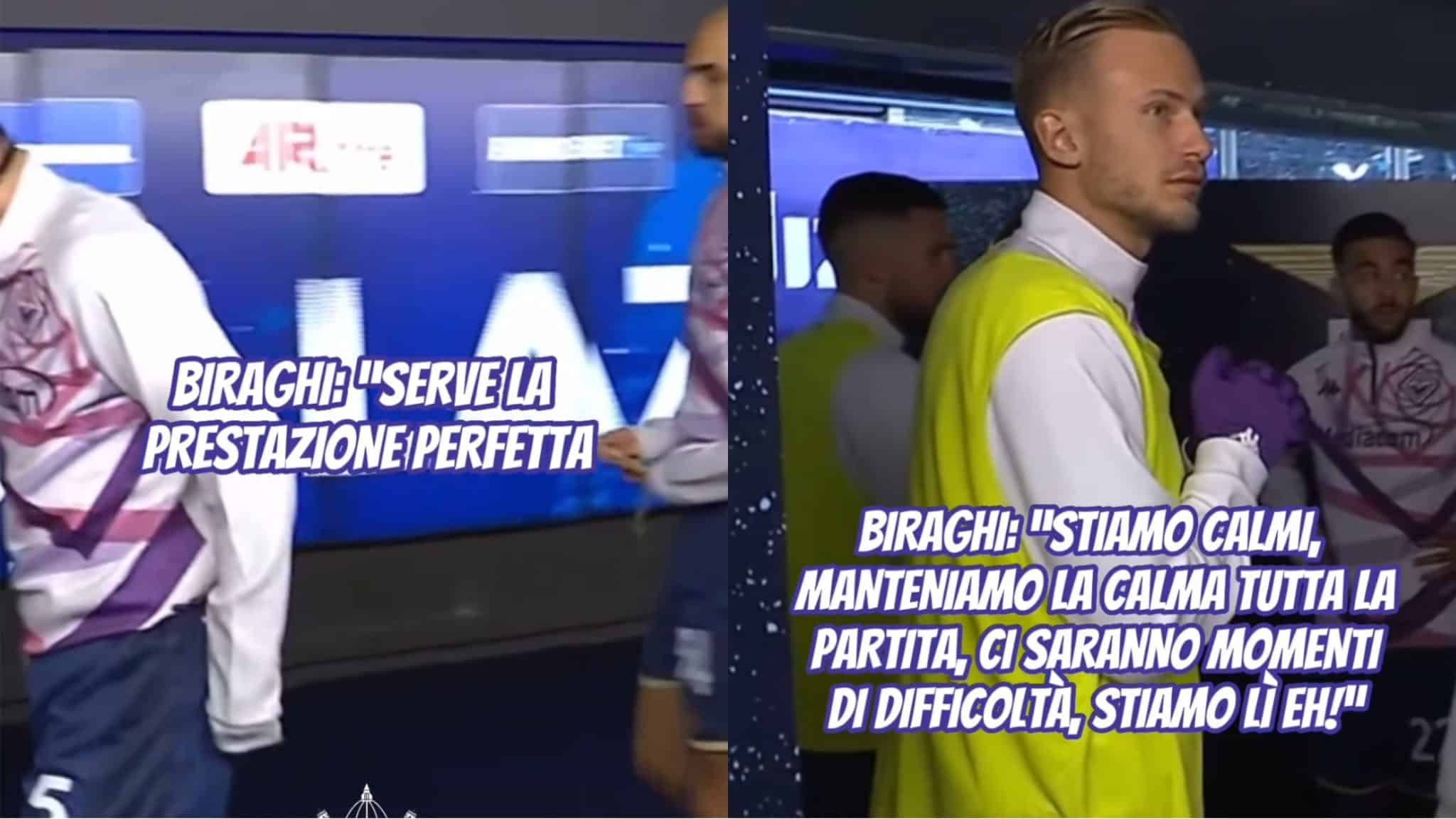 Il discorso di Biraghi prima della partita: “Ci saranno momenti di difficoltà ma manteniamo la calma”