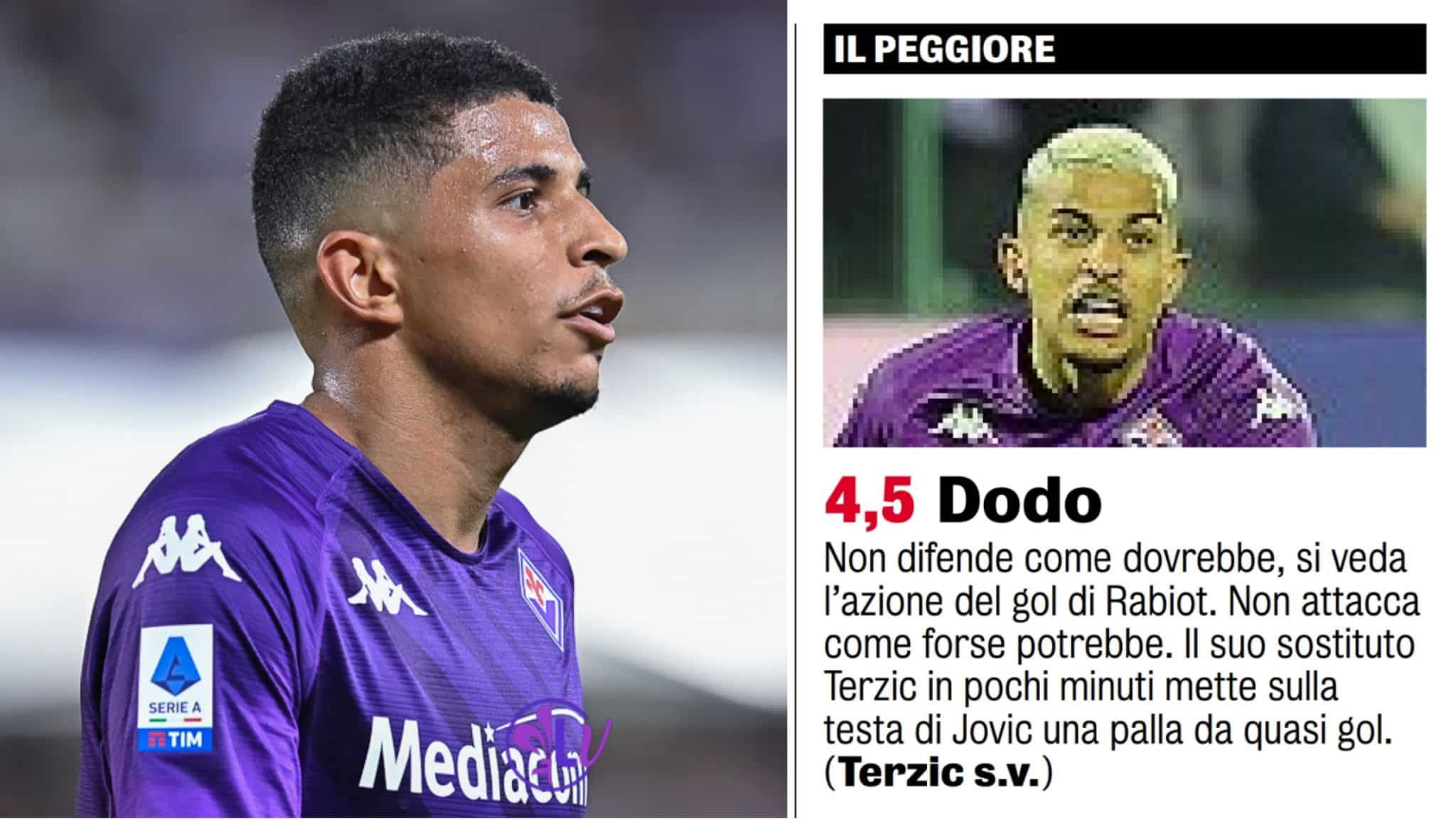 Dodò il peggiore in campo della Fiorentina: “Non attacca come dovrebbe, Terzic fa meglio di lui”