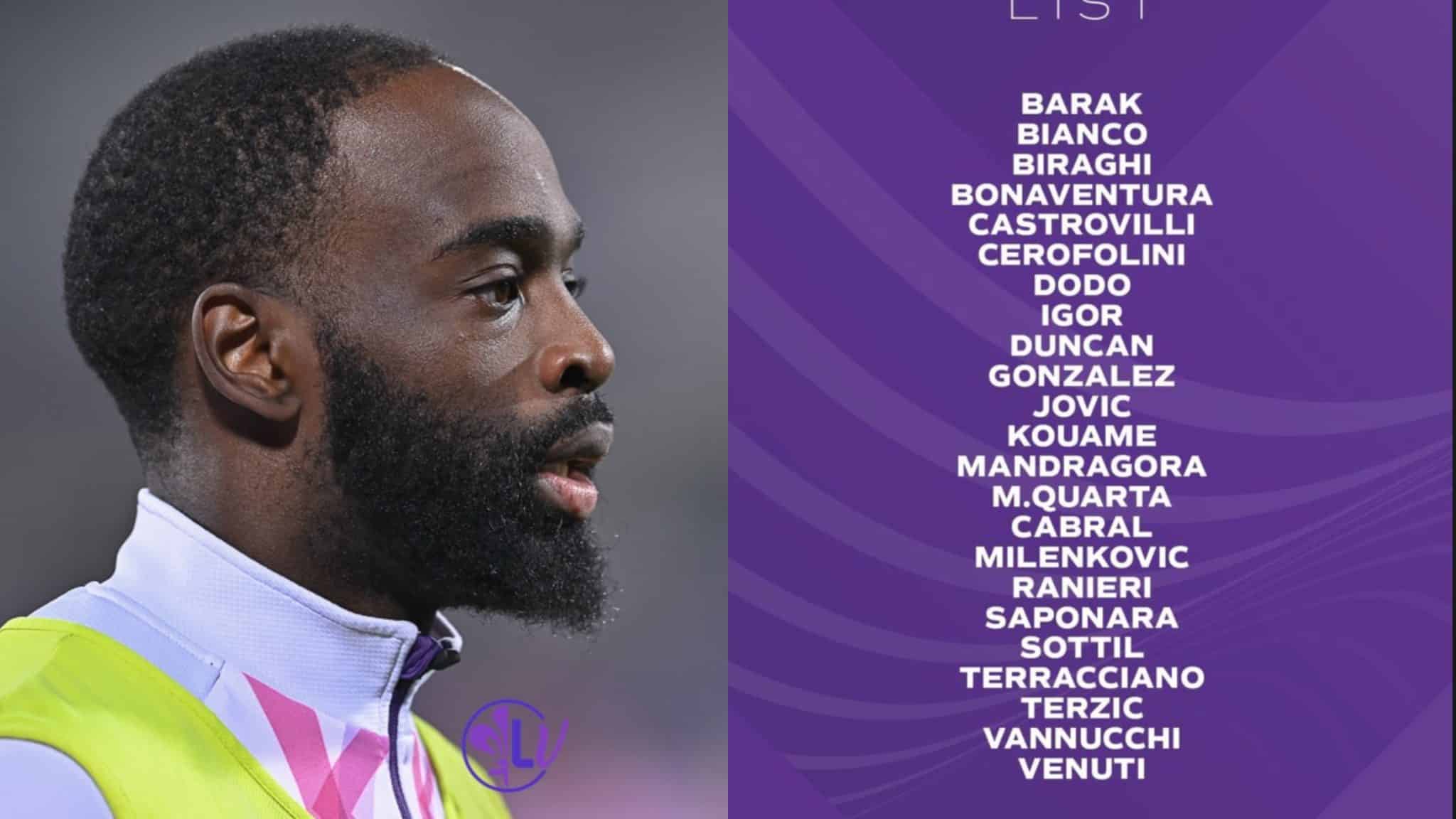 I convocati della Fiorentina per il Lech Poznan: non ce la fa Ikoné. Fuori anche Brekalo e Amrabat