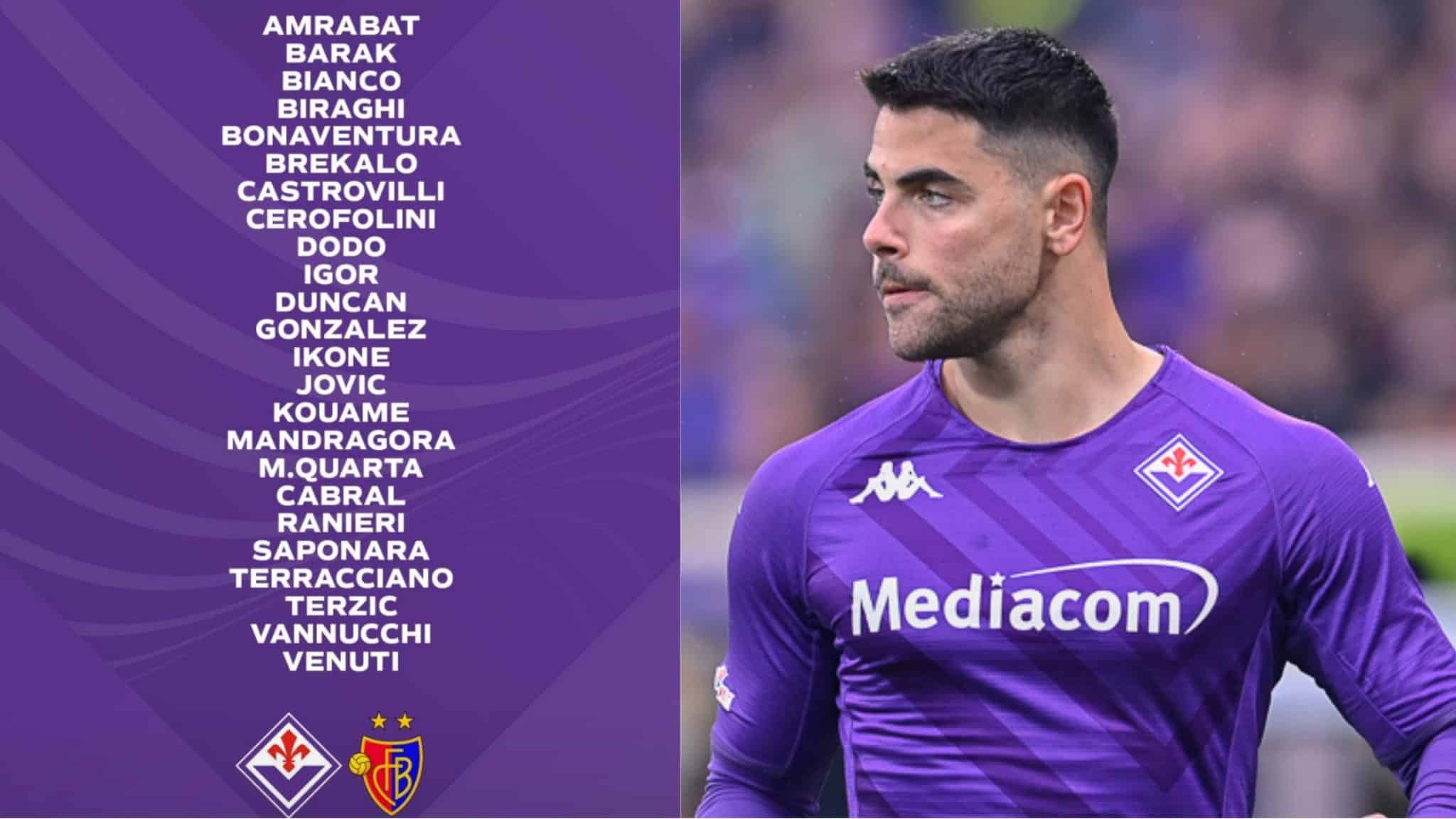 I convocati della Fiorentina per il Basilea: ci sono tutti tranne Sottil. Ritorna Cabral, Terracciano c’è