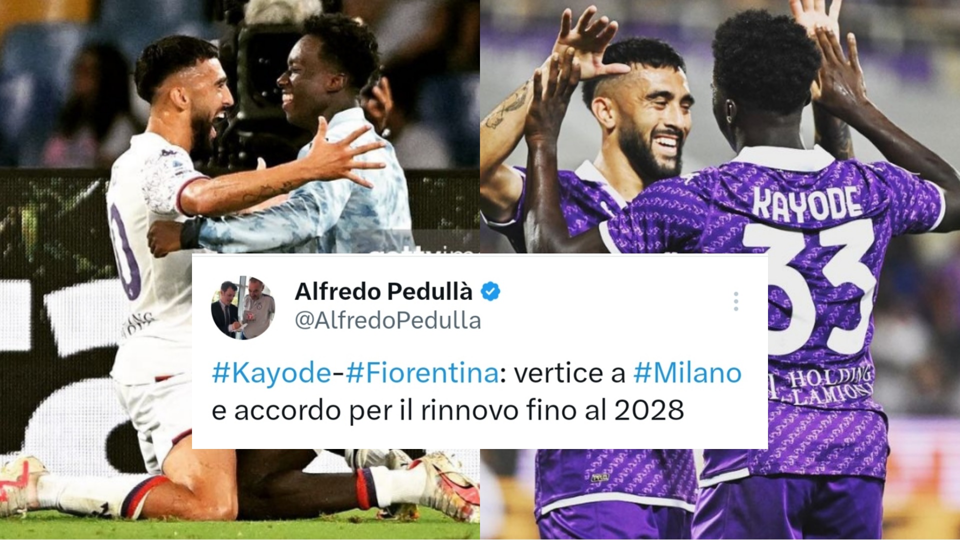 Pedullà annuncia: “La Fiorentina rinnova il contratto a Kayode fino al 2028. Accordo a Milano”