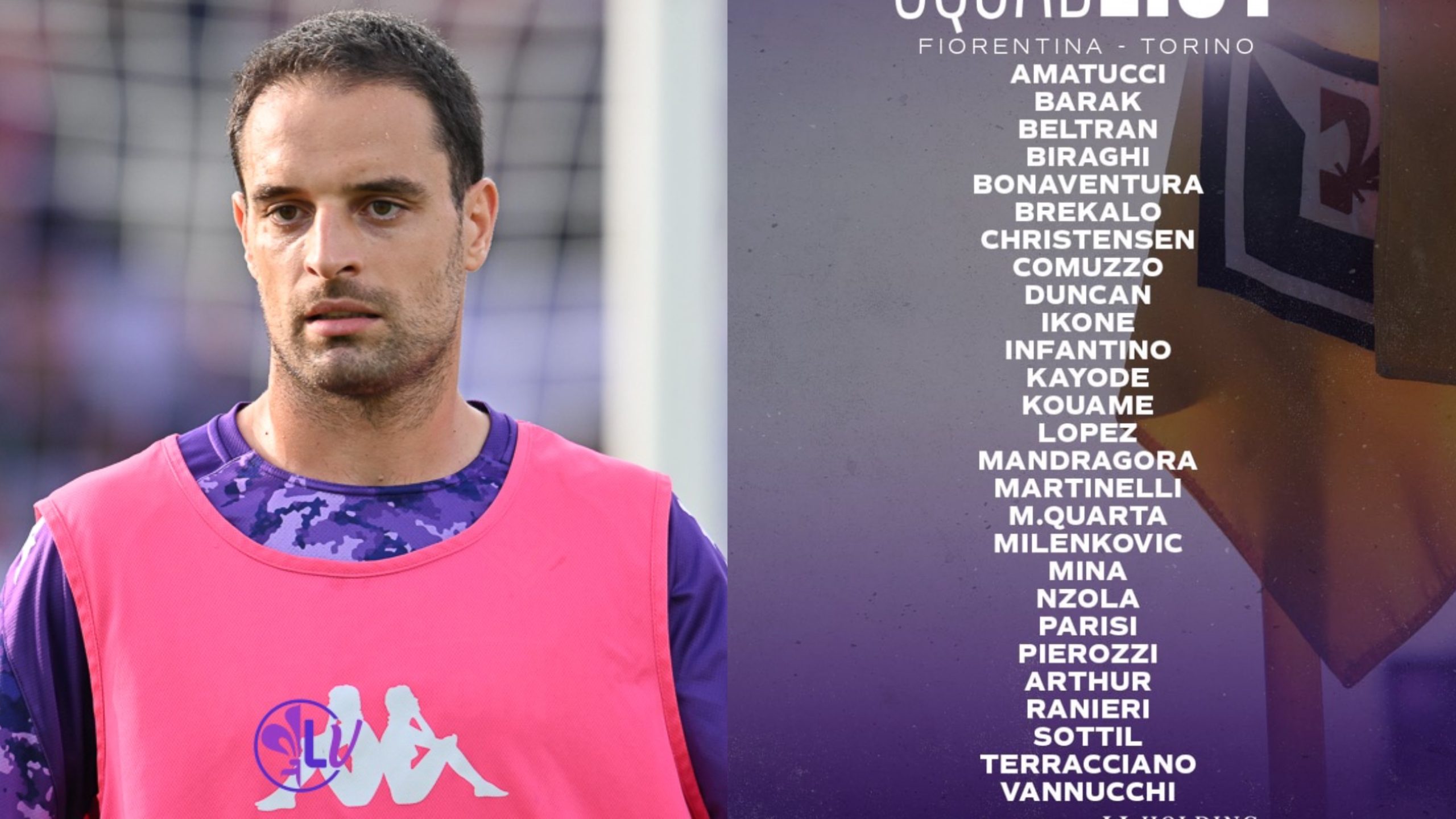 I convocati della Fiorentina per il Torino: tornano Bonaventura e Quarta. Presente anche Beltran