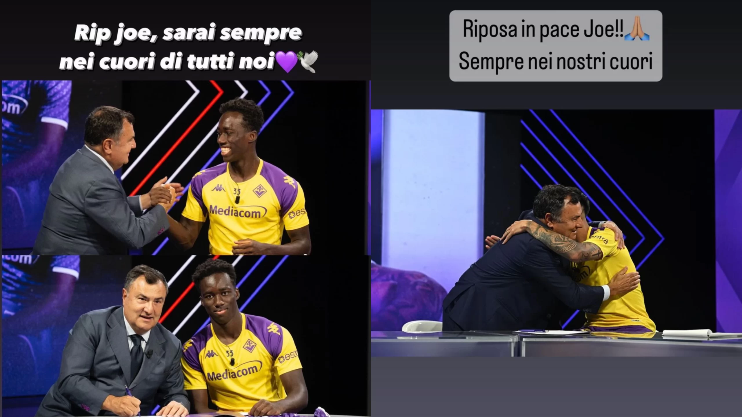 I calciatori della Fiorentina salutano Barone: “Grazie di tutto Joe, rimarrai sempre nei nostri cuori”