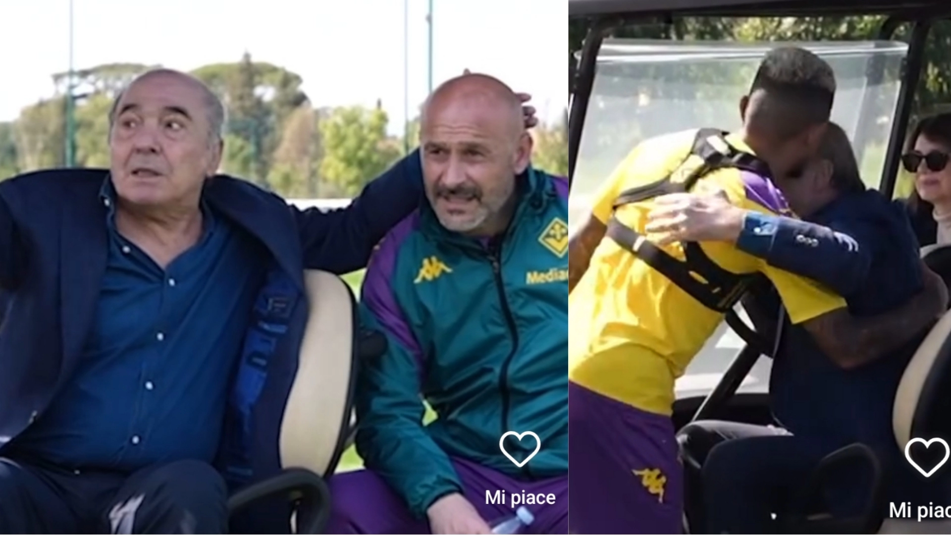 Commisso incoraggia la squadra, abbracci con i giocatori e al fianco di Italiano al Viola Park