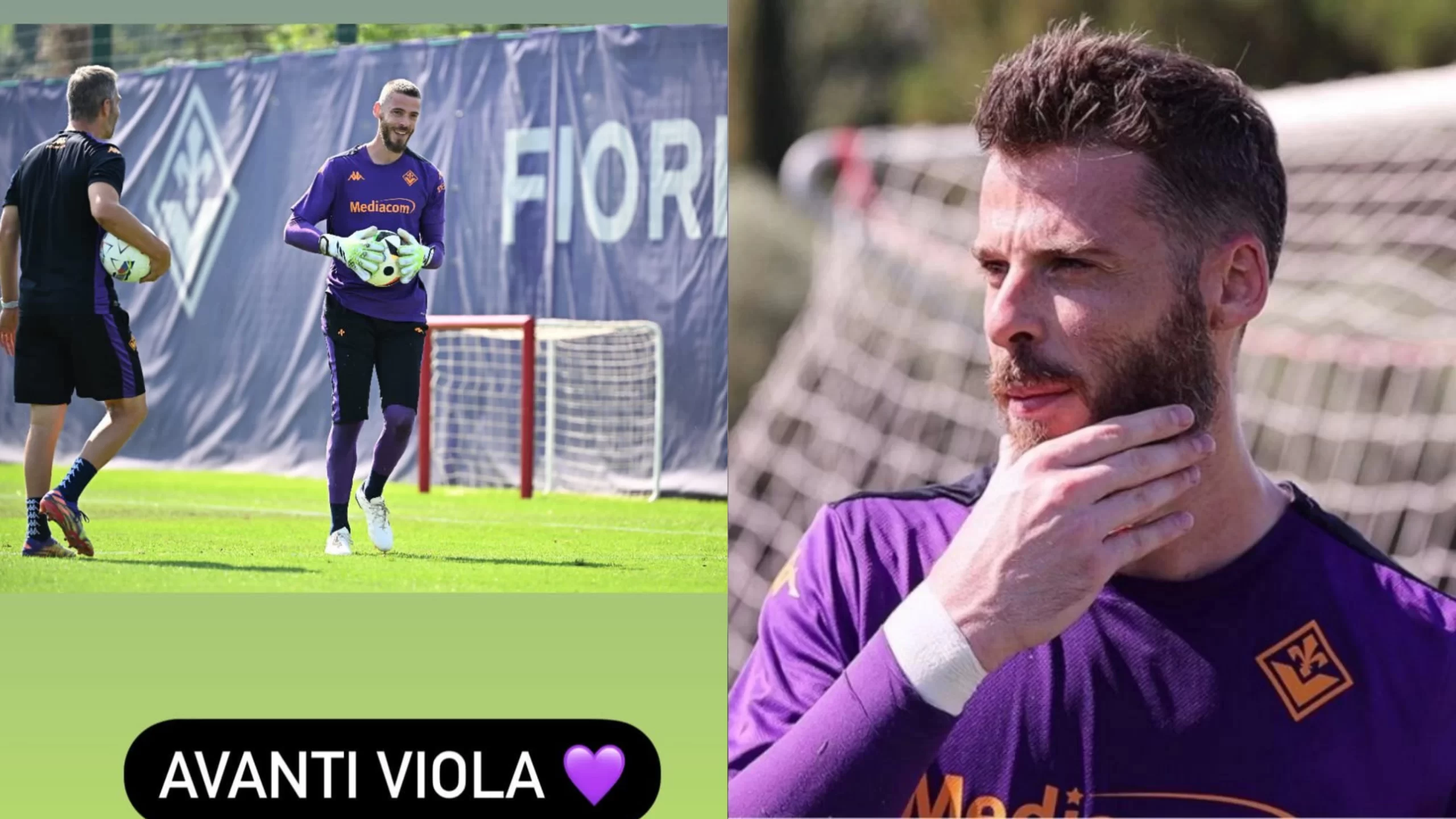 De Gea scalpita per giocare con il Puskas e carica la Fiorentina sui social: “Avanti viola”