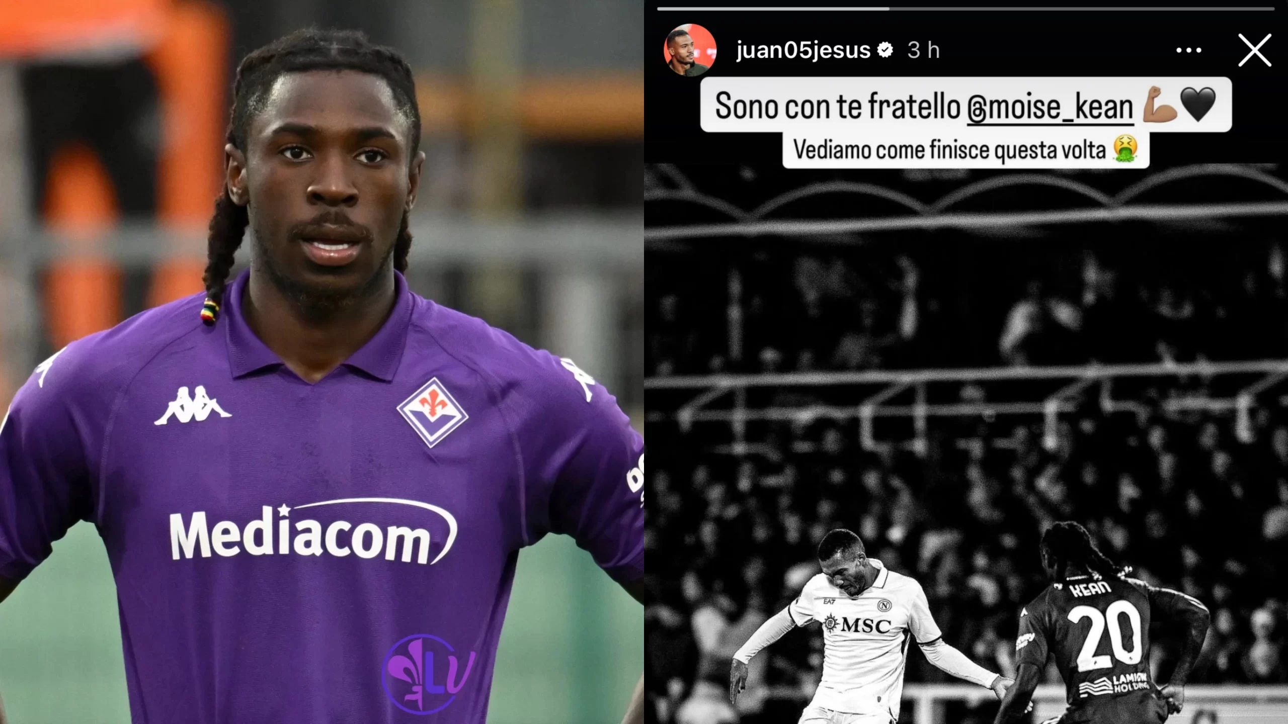 Juan Jesus solidarizza con Kean dopo gli insulti razzisti sui social: “Vediamo come finisce questa volta”