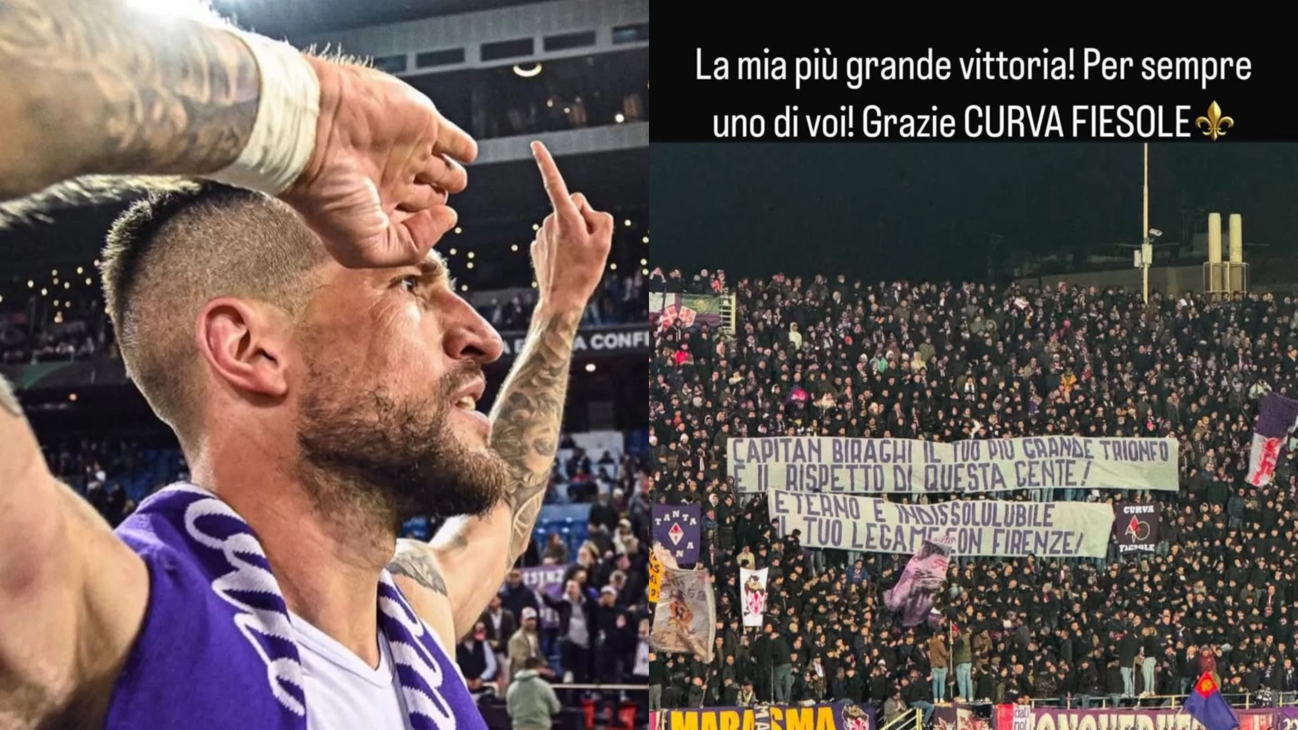 Biraghi risponde allo striscione della Fiesole: “La mia più grande vittoria. Per sempre uno di voi”