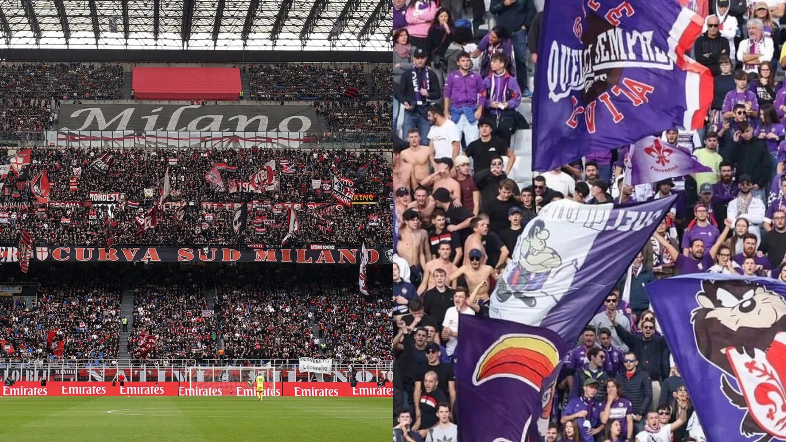 Pubblico delle grandi occasioni per Milan-Fiorentina: oltre 70mila tifosi a San Siro ad attendere i viola