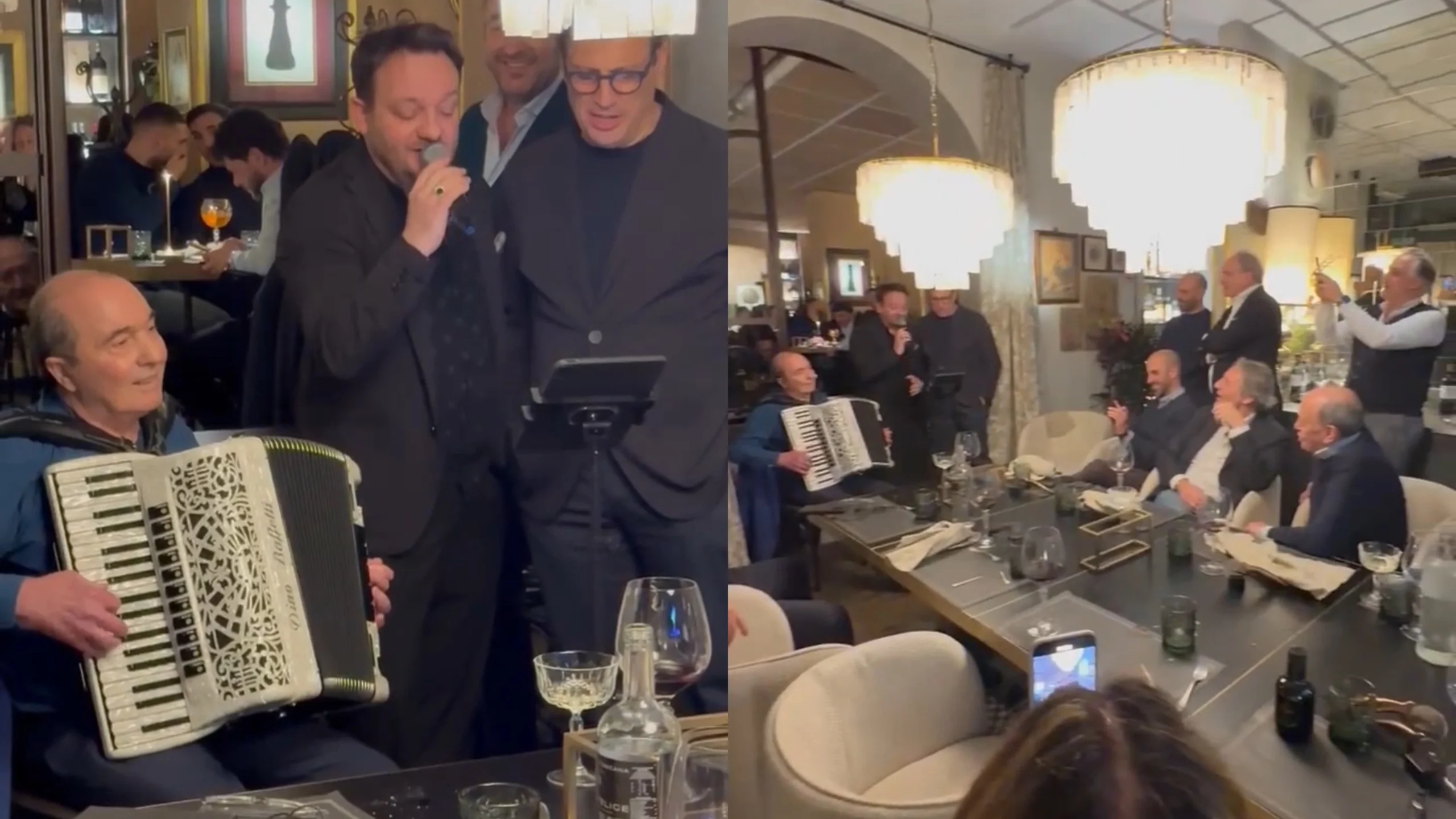 (VIDEO) Commisso suona la fisarmonica a cena, presenti anche Ferrari, Pradè e Palladino