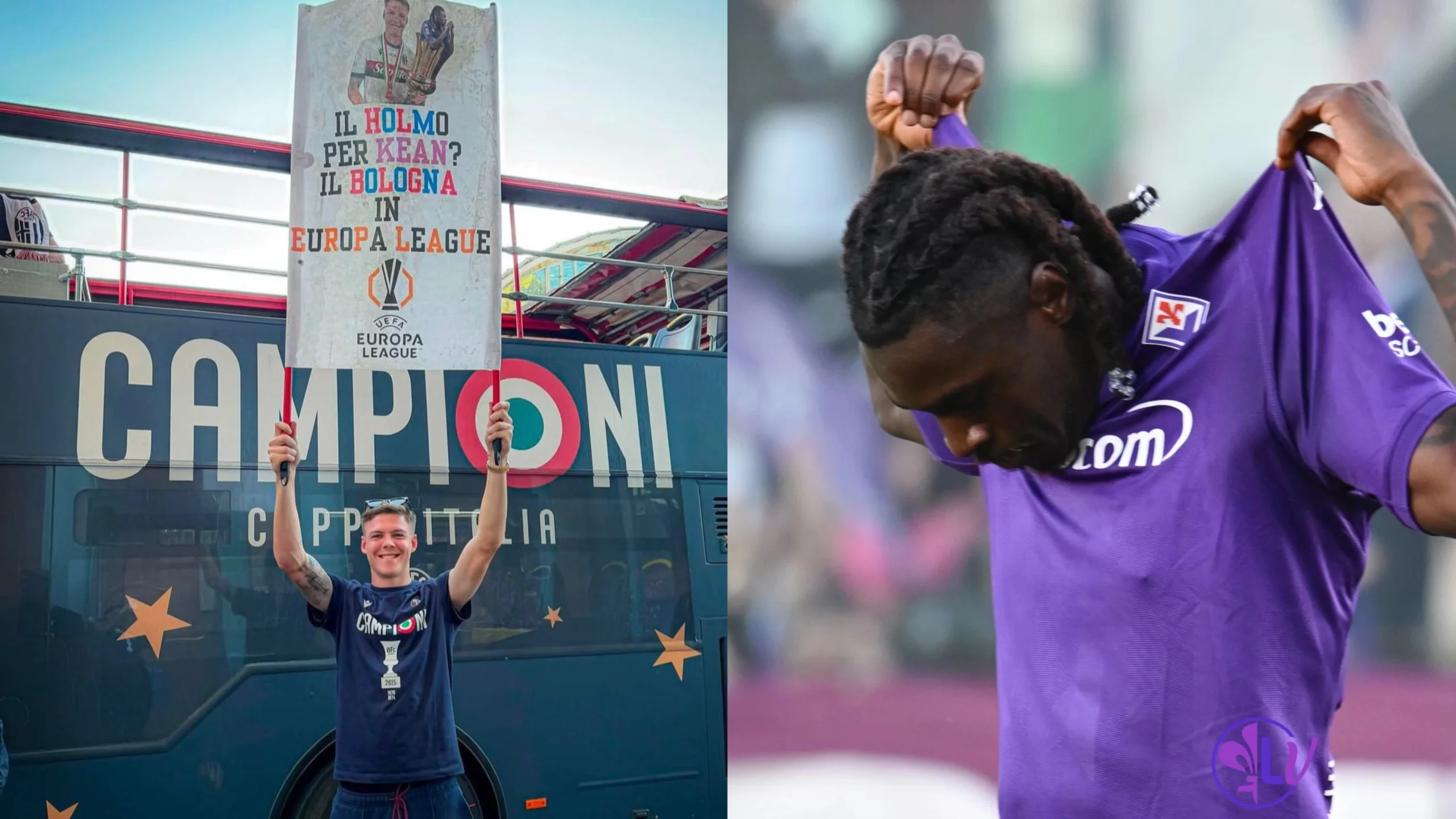 Holm sfotte ancora Kean durante i festeggiamenti per la coppa Italia: “Il Bologna fa l’Europa League”
