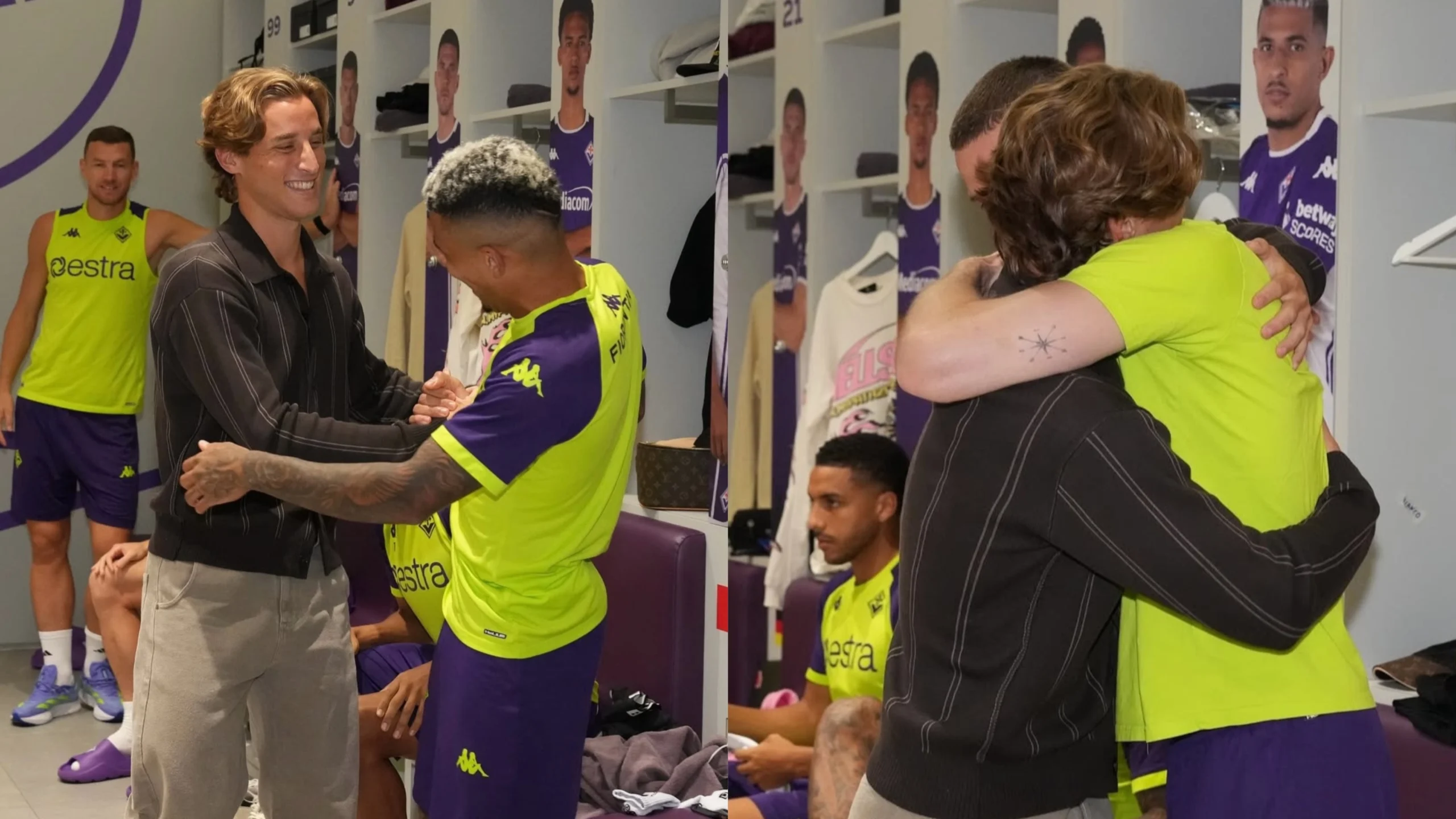 Bove al Viola Park per salutare la squadra viola e tutta la Fiorentina. Saluti, abbracci e tanto amore