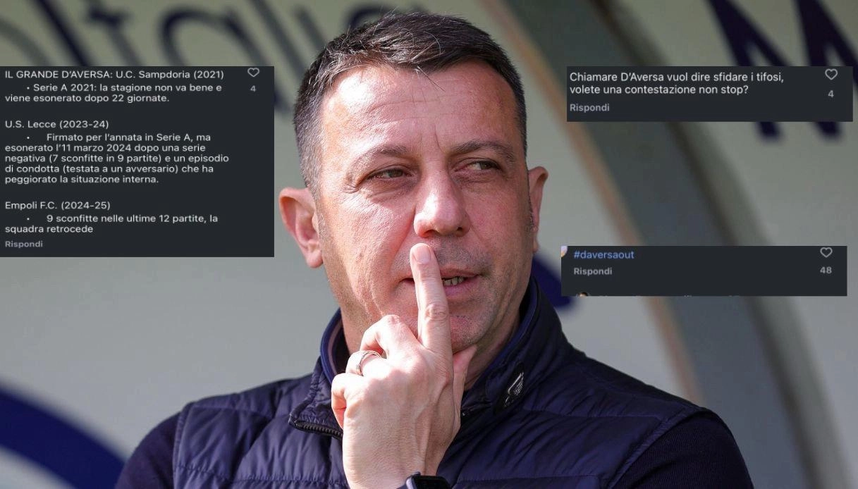 “D’Aversa alla Fiorentina? I tifosi insorgono sui social: critiche per i suoi esoneri e retrocessioni”