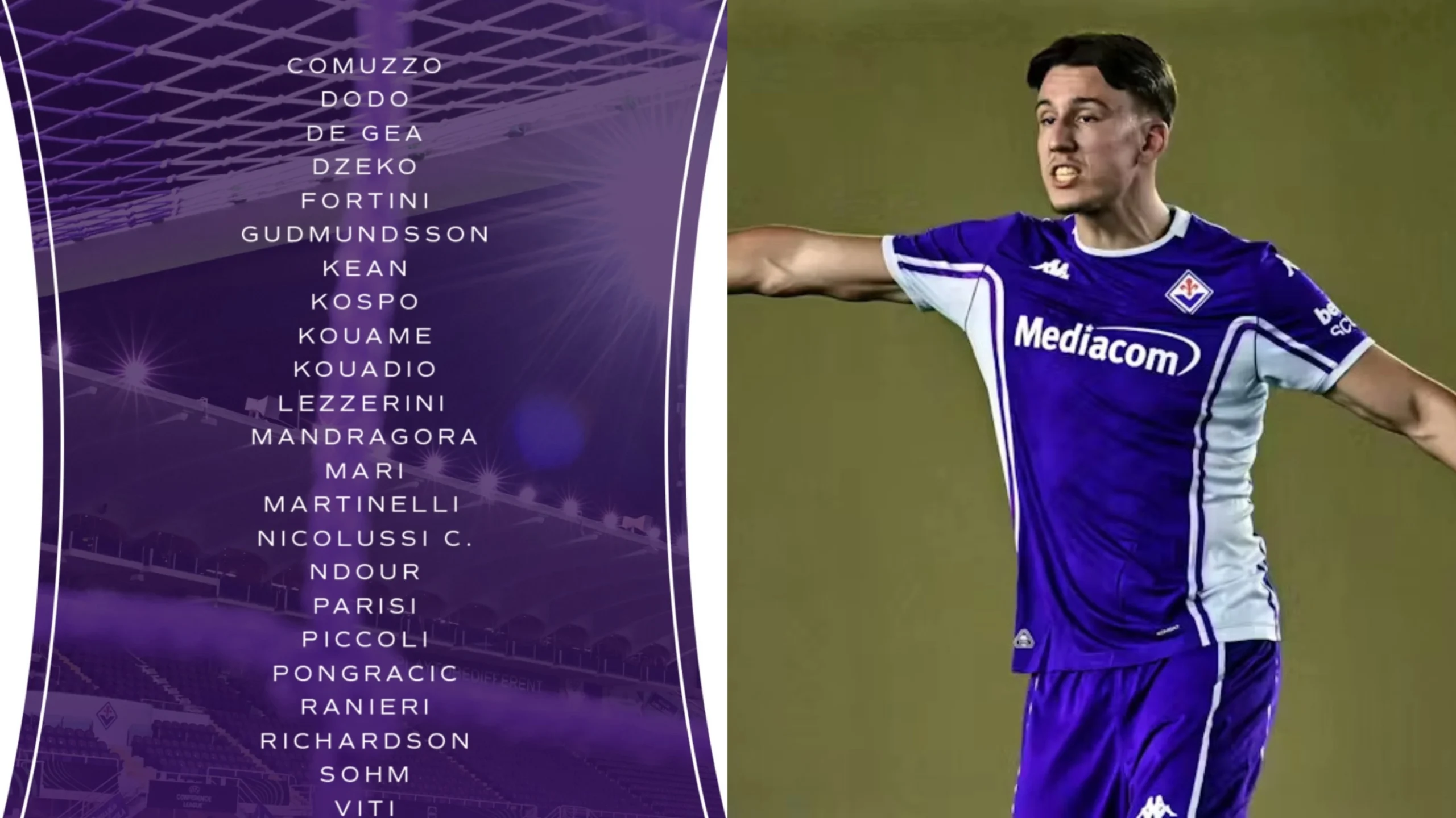 Convocati Fiorentina: confermate le assenze di Fagioli, Gosens e Fazzini. A disposzione anche Kospo