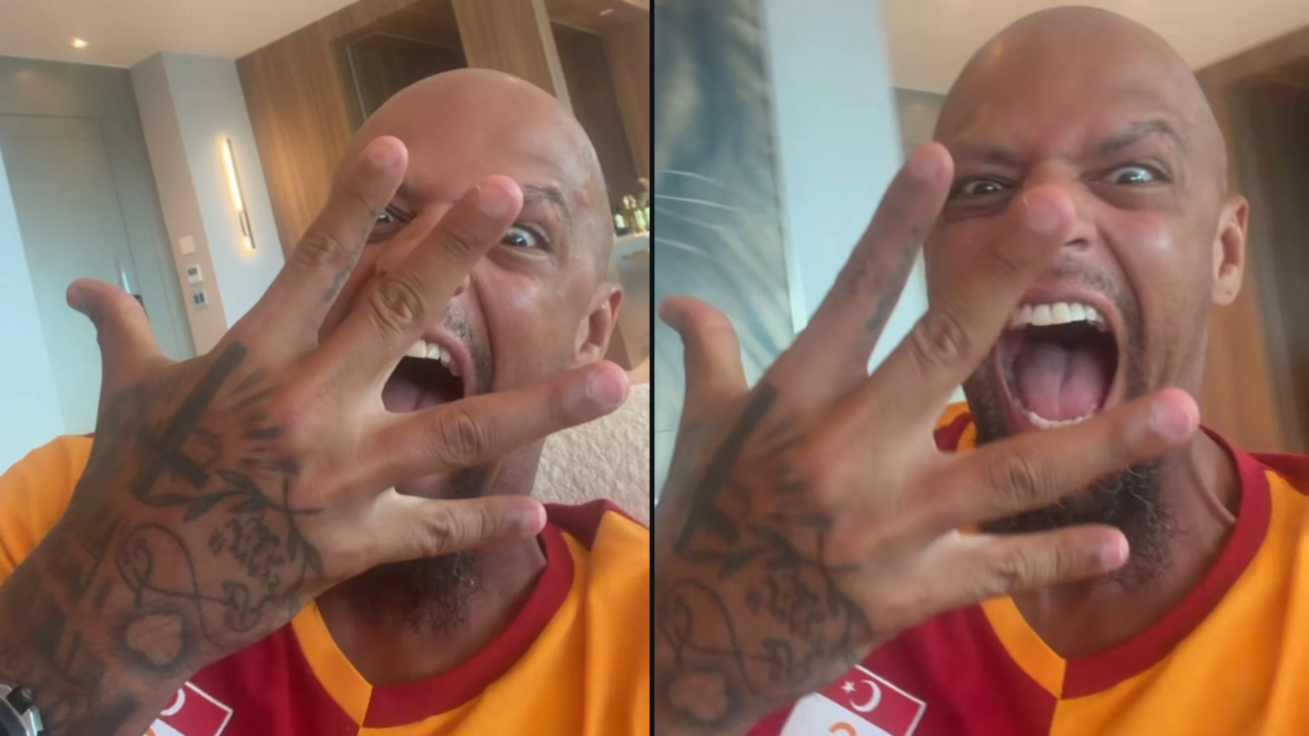 Felipe Melo festeggia la disfatta della Juve col Galatasaray e conta fino a cinque su Instagram