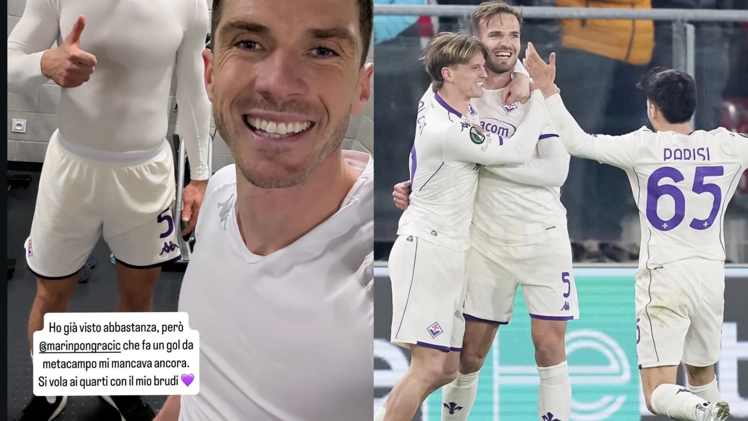 Gosens scherza con Pongracic: “Ho già visto tanto, ma lui che segna da centrocampo mi mancava”