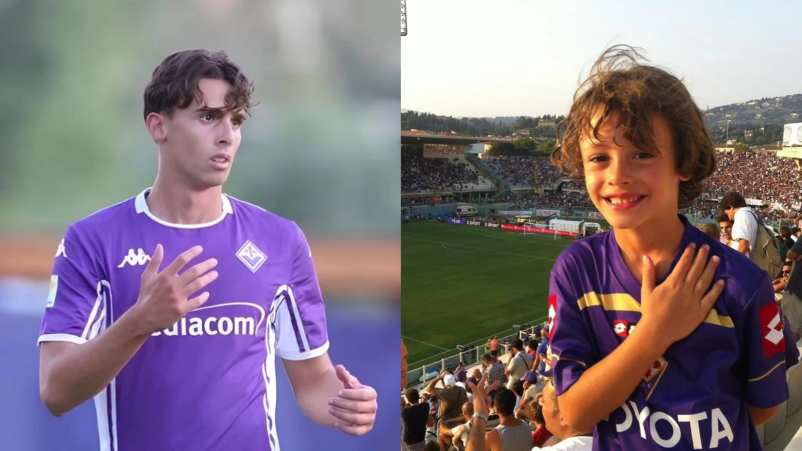 Un anno fa Braschi era in Curva Fiesole per vedere Fiorentina-Inter, oggi gioca e si emoziona